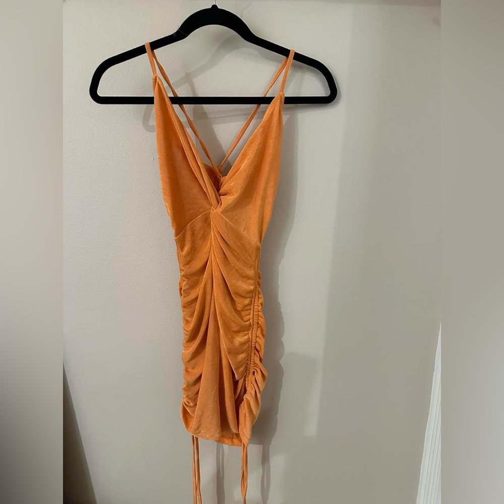 NWT Princess Polly Orange Ruched Mini Dress